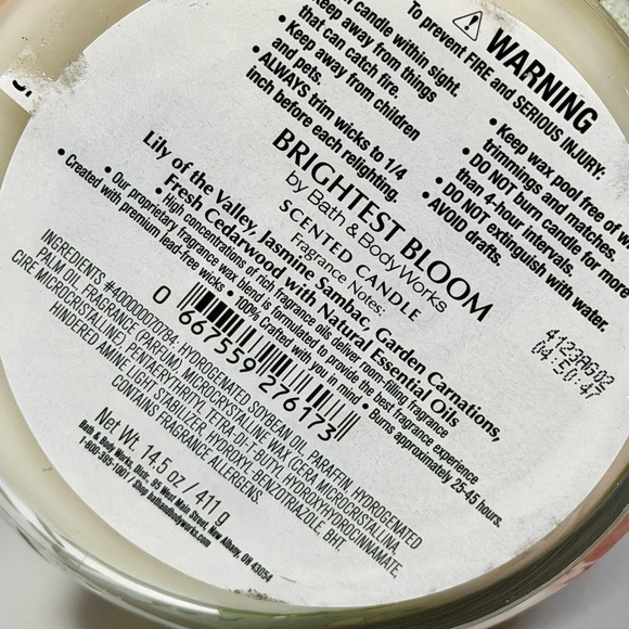 Bath & Body Works Brightest Bloom 3 Wick Scented Candle Floral 14.5 oz NEW - Picture 10 of 10